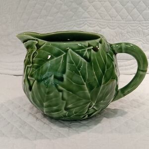 Bordallo Pinheiro Green Maple Leaf Creamer
